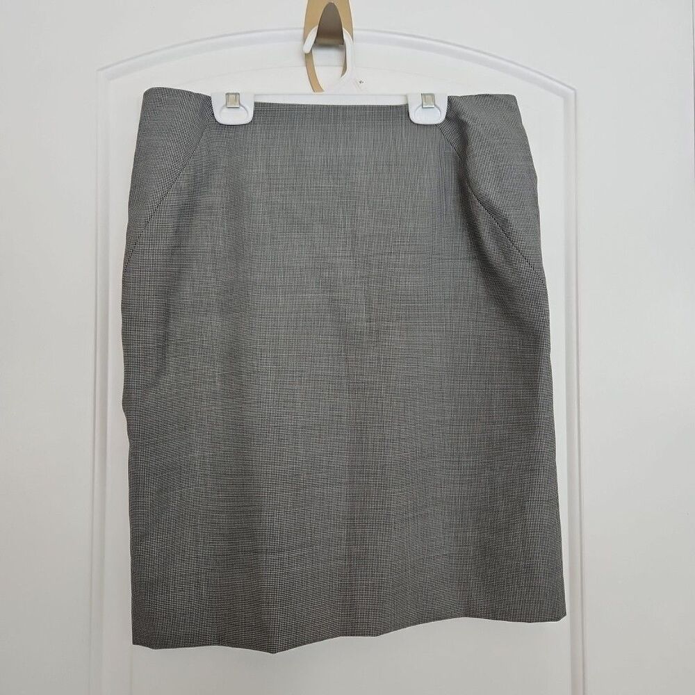 Anne Klein Black/White Small Checkered Stretch Straight Skirt Women's Size 10p